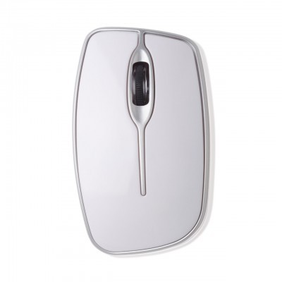 MOUSE "PRACTIC" CÓDIGO: EC658 9 x 5,5 x 2,2 cm. Mouse plástico blanco con detalles en plata. Cable USB extensible (aprox. 59,5 cm) incorporado dentro del mouse.