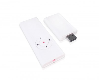 CONTROL REMOTO WIRELES CÓDIGO: EC660 8,7 x 3,3 x 0,9 cm. Plástico. Función: para pasar presentaciones en PPT. USB para conexión remota. Funciona con una pila botón icluida. ATENCIÓN: NO mezclar dispositivos. Al momento de marcarse debe imprimir el par y a