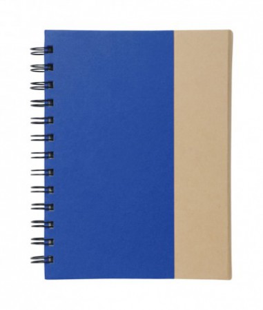 LIBRETAS "ECO" CÓDIGO: T327 18 x 13,5 x 1 cm. Cuaderno de cartón con espiral. Dos post it rectangulares (grande y mediano), cinco post it señaladores de diferente color y bolígrafo.