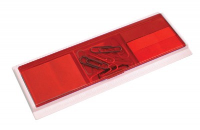SET PARA OFICINA Código: T176 15 x 0,9 x 6,1 cm Plástico. 4 Blocks autoadhesivos de diferente color. Compartimento para clips. Clips de diferentes colores.