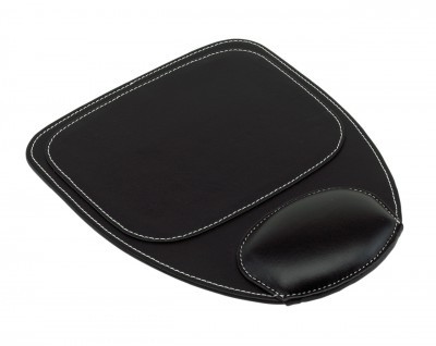 MOUSE PAD "CLASS" Código: T212 27,3 x 2,5 x 22,8 cm Símil cuero. Con apoya muñeca. Antideslizante. Pespunte blanco.